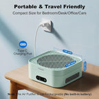 Air Purifiers for Home, 2 Filter, Plug-in, Quiet H13 True HEPA Purifier Car | Portable, Travel/RV/Desk/Bedroom/Office, 600 Ft², Captures Smoke/Odor/Pet Dander, Timer, USB Powered - Green