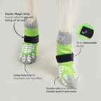 PUPTECK Anti-Slip Dog Socks with Double Sides Grips for Small Medium Large Dogs Hardwood Floors Prevents Licking, Dog Shoes for Hot Pavement Traction Control for Senior Dogs, Fluorescent Green, S