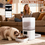 Automatic Cat Feeder with Dual HD Cameras for 2 Cats, Smart WiFi Pet Feeder with APP Control, Timed Feeding & Portion Control, 2-Way Audio, Night Vision, 5GHz/2.4GHz WiFi, 6L