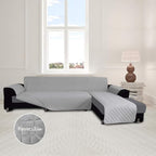 Easy-Going Reversible L-Shape Sectional Couch Cover, Small, Light Gray | Soft Sofa Slipcover For Dogs, Fits Left/Right Chaise Lounge Protector, Water Resistant Mat For Living Room