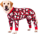 Dog Recovery Suit After Surgery Female Male, Medium Large Dog Neuter Shirt Cone Alternatives Prevent Licking Surgical Onesies (Xmas Snowman, 6XL)
