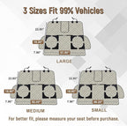 Pet Bench Seat Covers for Mid-Size Sedans and SUVs, Heavy Duty Nonslip Car Seat Protector for Child Car Seat, Waterproof Back Seat Covers for Dogs and Kids, Armrest & Seatbelt Access(Beige)
