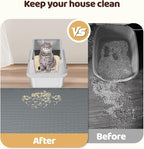 Silicone Cat Litter Mat for Litter Box 50”x35” Large Cat Mat, Dark Grey | Waterproof, Non-Slip, Leak-Proof Rug Mat with Lip, Easy to Clean, Extra Large Litter Catcher Mat for Floor