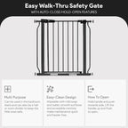 BalanceFrom Easy Walk-Thru Safety Gate for Doorways and Stairways with Auto-Close/Hold-Open Features, 30-Inch Tall, Fits 29.1-33.8 Inch Openings, Graphite | with Hold-Open and Auto-Close – Adjustable Steel Barrier for Stairs, Doorways, and Hallways, No...