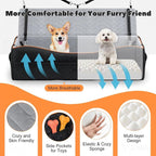 VavoPaw Car Seat for Large Dog for 2 Medium or 3 Small Dogs Under 100Lbs | Dog Booster Seats ,Pet Car Seats with 2 Safety Leashes, Dogs Sofa Bed Cushion Add Thick Sponge, Pet Cars Carrier for Travel