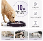 LOOBANI 3.5 Cups Ceramic Slow Feeder Dog Bowls Large Dogs with Grip Handles | Heavy Ceramic, Stay in Place, Healthier Eating, Durable & Easy-Clean, Foam-Protected, Perfect for Fast-Eating Large Breeds