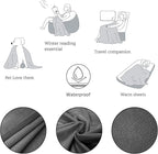 Ameritex Pet Bed Blanket Reversible 100% Waterproof Velvet Super Soft for Sofa and Bed (68x82 Inches, Light Grey+Grey)