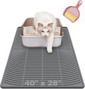 Extra Large Cat Litter Mat XL, 47" x 35", Silicone Waterproof | Traps litter, Easy to clean, Vacuum & wipe off, Waterproof backing, Non-slip design, Soft on paws