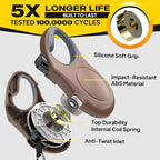 Fida Retractable Dog Leash, 16ft Heavy Duty Pet Walking Leash for X-Small/Small/Medium/Large Dog or Cat up to 110 lbs, Tangle Free. One-Hand Brake (Large, Coffee)