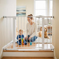 Mumeasy 29.7-43" Baby Gate, Adjustable Safety Gate for Stairs & Doorways | No drill installation, auto close door, one hand operation, adjustable width, for dogs pets babies toddlers
