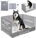 HQ4US 4LEGS Dog Litter Box Indoor High Walls, Puppy Pee Pad Holder Foldable | Dog Potty Tray, Extra Large Dog Toilet with Clip,No Assembly, Waterproof, Easy Clean, No Spill, Seamless, Portable for Travel