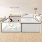 Hiaksedt 79x79 Inch Baby Playpen for Babies and Toddlers | Extra Large Play Yards for Indoor & Outdoor with Zipper Gates, Breathable Mesh with Anti-Slip Base