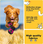 Hcpet Dog Boots, Dog Shoes for Large Dogs, Medium Dog Boots & Paw Protectors, Anti-Slip Dog Booties for Hot Pavement Winter Snow Hiking with Reflective Straps Light Purple Size 8