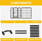 Heavy-Duty Iron Dog Playpen Outdoor Indoor,24 inch 8 Panels Dog Fences for RV Camping/Yard/Garden,Portable Dog Play Pen for Dogs,Puppies,Small Animals,Black Silver