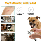Silent Pets Nail Grinder with 2 Lights and 3 Speeds,Cordless Nail Trimmers | Rechargeable Dog Nail Trimmers,Painless Paws Grooming Pro for Small Medium Large Dogs & Cats (2 Replacement Heads)