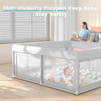 Hiaksedt Baby Playpen with Mat and Ocean Balls 50 x 50 inch | Small Playpen for Babies and Toddlers Baby Fence Playards