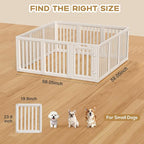 Dog Playpen, Clear Dog Pen, Dog Pen Indoor, Easy to Install and Remove Dog Play Pen, Puppy Playpen Suitable for Dogs, Cats,Dog Playpen Indoor (White, 23.6 inch Height, 12 Panels)