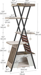 FourFurPets 72.4" Cat Tree, Modern Cat Tower for Indoor Cats, Multi-Level Cat Condo with Caves, Tall Cat Tree with Cat Scratching Board, Wooden Cat Tower with Large Perch, Removable Pads, Camel Brown