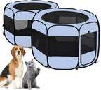 2-in-1 XLarge Portable Cat Playpen Assembly-Free for Indoor Cats Enclosed Pop Up Dog Play Pen Outdoor Puppy Pet Tent Crate House Condo Kitten Kennel Small Animals Cage(No Divider, Unified Space)