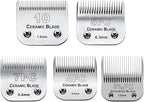 5PACK Dog Grooming Clipper Replacement Blades Compatible with Andis Clipper | For Oster A5/Wahl KM Series Dog Clipper with Ceramic Blade & Stainless Steel Blade (#10+5FC+7FC+3FC+4FC)