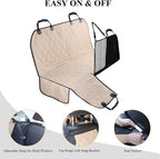VIVAGLORY Dog Car Seat Covers, Hammock Seat Cover Mesh Visual Window with Extra Strap & Buckles, Waterproof & Nonslip Car Back Seat Cover Convert to Bench Seat Cover & Trunk Liner, Heather Khaki S | Seat Cover for Car Suv & Truck, Back Backseat Split H...
