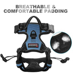BARKBAY No Pull Dog Harness Front Clip Heavy Duty Reflective Easy Control Handle for Large Dog Walking(Navy,M)
