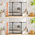 34" Tall Baby Gate No Drilling, Auto Close Dog Gate Indoor, Black | for Doorways & Stairs, Pressure Mounted 29"-45" Wide Pet Gate, Easy Walk Through Stair Gate for Baby & Pet Stroller Friendly