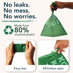 80% Recycled Plastic Dog Poop Bags – Extra Thick, Leak Proof Waste Bags, Big Dog Approved (Lavender, 270 Bags)