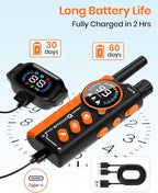 2-in-1 Bark & Shock Collar - Color Screen Dog Training Collar with Beep/Vibration/Shock/Anti Bark 4 Modes, 3300FT E Collar with Remote for Small to Large Dogs (8-120lbs), IP67 Waterproof Rechargeable