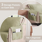 Quilted Recliner Chair Covers, Soft Lazy Boy Chair Covers, Water-Repellent Medium Recliner Covers, Pet Friendly Chair Cover for Dogs, Washable Furniture Sofa Cover (Recliner 26" Sage Green)
