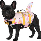 ASENKU Dog Life Jacket - Pet Safety Vest for Swimming & Boating, Shark Life Jacket with Floatation, Dog Lifesavers Swimsuits for Small Medium Large Dogs (Summerpink, S)
