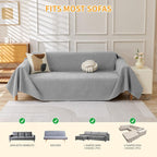 Deep Dream Cat-Scratch Resistant Couch Cover, Waterproof Sofa Cover for 3 Cushion Couch Washable,Pet Friendly Couch Protectors Anti Slip Thickened Love Seat Slipcovers for Dogs, 71" x 118",Light Grey