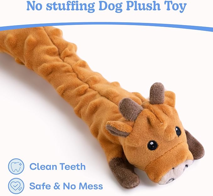 SHARLOVY Dog Squeaky Toys Pack, Bubble Plush Puppy Teething Pet Toys, Crinkle No Stuffing Animals Dog Toy, Doggies Chew for Large Small Medium Breeds