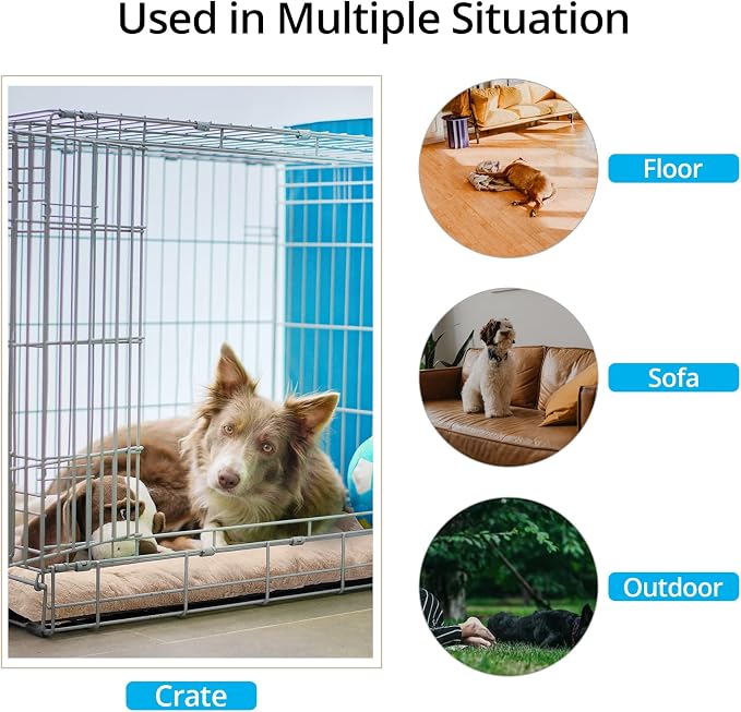 Dog Beds Crate Pad for Large Dogs Ultra Soft Dog Crate Bed Washable & Anti-Slip Kennel Pad for Dogs Cozy Sleeping Mat,Cream 42inch