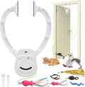 Automatic Interactive Cat Toy for Indoor Cats, Hanging Cat Toy | Door hanging design with 360° rotating motion, USB-C rechargeable and smart touch restart.