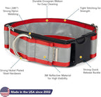 If It Barks - 1.5" Reflective Martingale Collar with Quick Snap Buckle for Dogs - Adjustable - Made in USA - Strong, Durable, and Comfy - Ideal for Training - Fits Most Breeds - Medium, Red