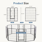 DUMOS Dog Playpen Indoor, Metal 40 Inch 12 Panels Foldable Pet Fence with Door, Outdoor Small Medium Large Dog Puppy Portable Exercise Play Pen for RV Camping, Trips, Play Yard