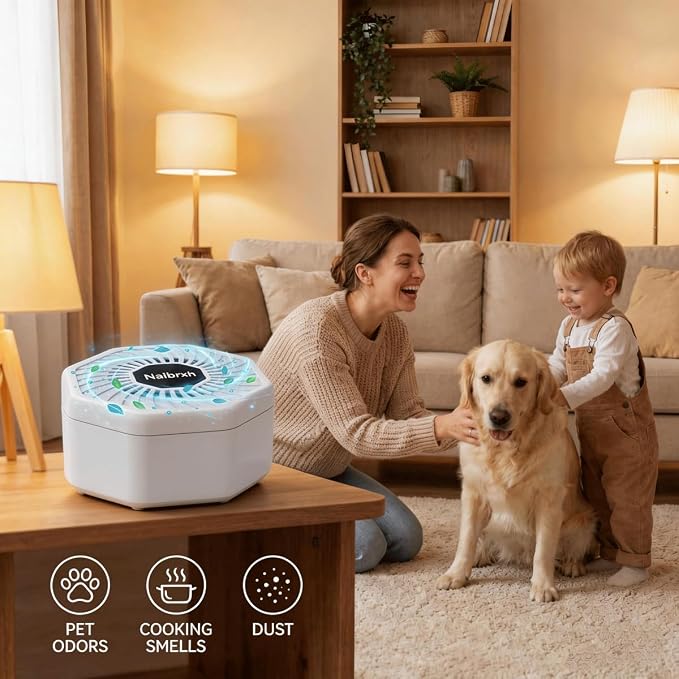 Cat Litter Deodorizer – 99% Odor Removal, Ozone Rechargeable Air Purifier for Pets, Strong Odor Eliminator for Litter Box,Toilet, Closet,Shoe,Garage-Filterless Odor Remover,Quiet Air Freshener