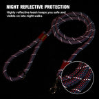 Nylon Rope Dog Leash, Purple, 5 FT - 3/5" | Reflective, Handmade Braided, Heavy Duty, For Medium Large Dogs