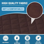 H.VERSAILTEX Couch Cover, Sofa Covers for 3 Cushion Couch, Dog Couch Cover Protector, Furniture Covers for Pets, 100% Waterproof Cover with Non-Skid Backing & Elastic Straps(Sofa, Chocolate)