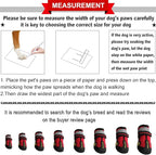 QUMY Dog Shoes for Hot Pavement, Dog Snow Boots & Paw Protectors for Winter | Dog Booties Medium Large Size Dogs, Water-resistant in the Rain, Outdoor Walking, Indoor Hardfloors Skid-resistant Sole Red