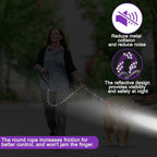 HOMIMP Chew Proof Dog Leash for Medium Large Dogs, Reflective 6 FT Heavy Duty Metal Chain Dog Leashes with Soft Padded Handle, Anti Bite Durable Rope Leashes for Pitbull, Non Chewable
