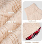 KYEESE Dog Sweater Turtleneck Thick Knit Pullover for Cold Weather | Stretchy Fit, Lightweight & Warm, Cozy Knit Comfort, Classic Plaid Design, Gentle on Sensitive Skin, Comfortable Daily Wear