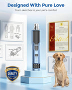 7-Speed Dog & Cat Nail Grinder with Light - Ring LED Safe to Avoid Overcut, Quiet Low Vibration & Powerful Fast, Cordless Rechargeable Toenail Trimmer for Small & Large Puppy & Breeds Paws(Blue)