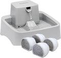 PetSafe Oasys Pet Fountain, 1/2 Gallon, Cats & Small Dogs, 4-Pack Filters | Adjustable Flow Control, Open Bowl, Whisker-Friendly Tray, Replaceable Carbon & Foam Filters Included