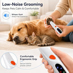 Dog & Cat Paw Trimmer with LED Light, Ultra Quiet Micro Precision Trimmer | 2 Mode Electric Quiet Rechargeable Clipper with LED Light & 2 Wide Blades (0.8"), Waterproof for Paws, Ears, Face, Rump