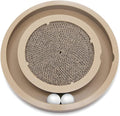 Catify Spin n' Scratch Interactive Cat Scratcher - Round | Corrugated Cardboard, Interactive Ball toys, Durable, Non-Slip, Indoor Furniture Protector, For Kittens and Cats
