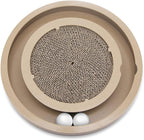 Catify Spin n' Scratch Interactive Cat Scratcher - Round | Corrugated Cardboard, Interactive Ball toys, Durable, Non-Slip, Indoor Furniture Protector, For Kittens and Cats