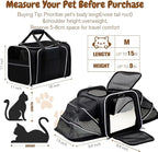 Double Expandable Cat Carrier,Airline Approved Soft-Sided Pet Travel Carrier for Small Dogs Cats Under 15 lbs,Waterproof 600D Oxford Fabric with Washable Replacement Liner,Odor-Free & Claw-Proof Black