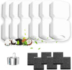 KOOGMOON Official 12 Pcs Replacement Automatic Cat Water Fountain Filters | 6 Filters & 6 Pump Filter Sponges, Compatible with GIOTOHUN/HOOISE/ATMZIQXR/UMOCUOY/IHOUONE Pet Water Fountain, 3 Months Set